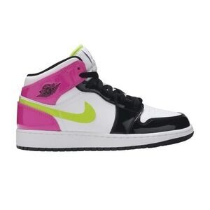 Nike Air Jordan 1 Mid Se Gs Cyber Active Fuchsia Cz9835-100 Size‎ 6Y NO BOX